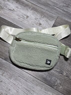 THREAD Wallets Sherpa Cross Body Belt Bag Fanny Pack in Light Sage Green